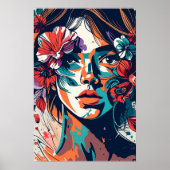 RETRO FLORAL DREAMY MIRL POWER POSTER (Vorne)