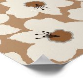 Retro Floral Earth Tones Poster (Ecke)