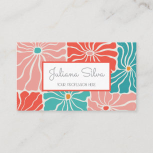 Retro floral farbig mit QR Visitenkarte
