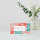 Retro floral farbig visitenkarte (Stehend Vorderseite)