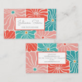Retro floral farbig visitenkarte (Vorne/Hinten)