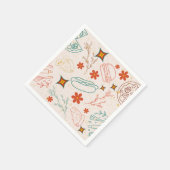 Retro Floral Fast Food Muster Serviette (Ecke)