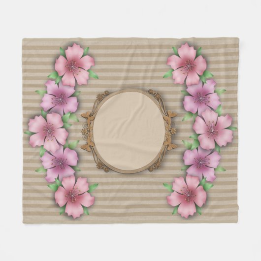 Retro, floral fleecedecke (Vorderseite (Horizontal))