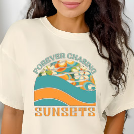 Retro Floral Forever Jagen Sunsets T-Shirt