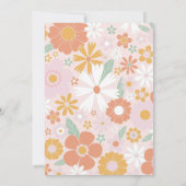 Retro Floral Four Ever Groovy 4. Geburtstag Einladung (Rückseite)