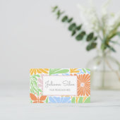Retro Floral Frame farbig Visitenkarte (Stehend Vorderseite)