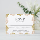 Retro Floral Frame Wedding RSVP Meal Choice Karte (Stehend Vorderseite)