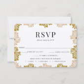 Retro Floral Frame Wedding RSVP Meal Choice Karte (Vorderseite)