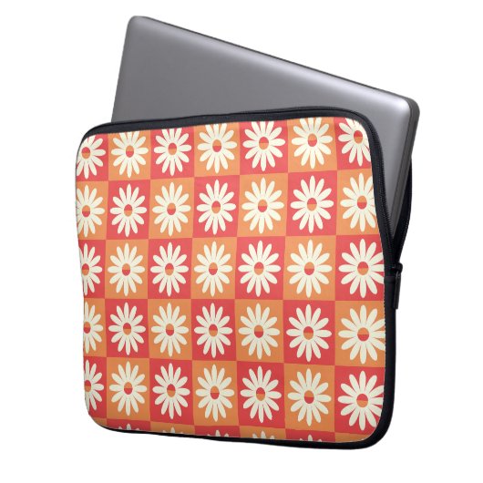 "Retro Floral Fusion Laptopschutzhülle (Vorderseite Links)