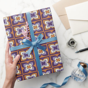 Retro Floral Geometric Geschenkpapier
