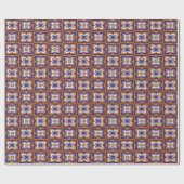 Retro Floral Geometric Geschenkpapier (Flach)