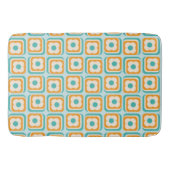 Retro Floral Geometric Muster Aqua Orange Aquamari Badematte (Vorderseite)