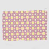 Retro floral geometric patterned golfhandtuch (Horizontal)