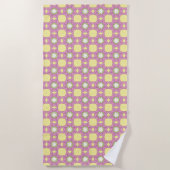 Retro floral geometric patterned strandtuch (Vorderseite)
