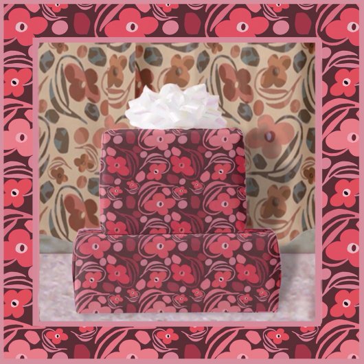 Retro floral geschenkpapier