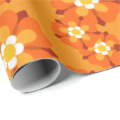 Retro Floral Geschenkwrap Geschenkpapier (Rolleneckpunkt)