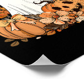 Retro Floral Ghost Niedlich Pumpkin HerbstHallowee Poster (Ecke)