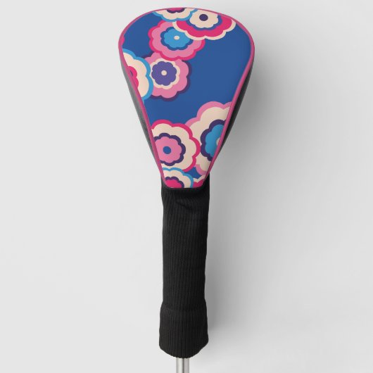 Retro Floral Golf Head Cover Headcover (Vorderseite)