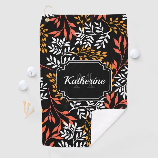 Retro Floral Golfhandtuch (Insitu)