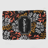 Retro Floral Golfhandtuch (Horizontal)