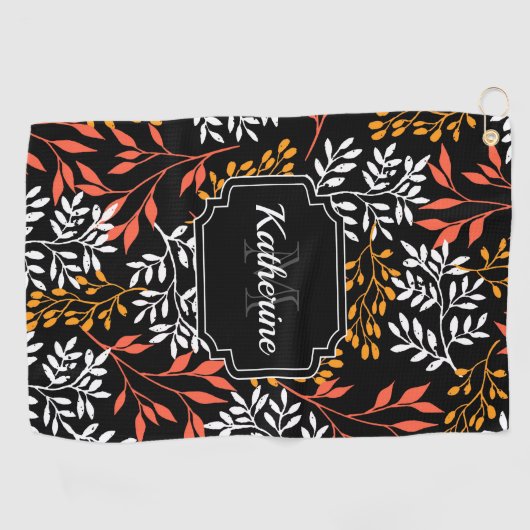 Retro Floral Golfhandtuch (Horizontal)
