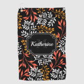 Retro Floral Golfhandtuch (Vorderseite)