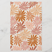 Retro Floral Groovy Babyberatungskarte für Orange  (Rückseite)