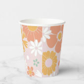 Retro Floral groovy Birthday Pappbecher (Rechts)