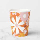 Retro Floral Groovy Geburtstagspapier Cups Pappbecher (Links)
