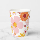 Retro Floral Groovy Geburtstagspapier Cups Pappbecher (Links)