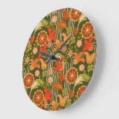 Retro floral - große wanduhr (Winkel)