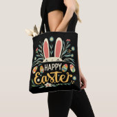 Retro Floral Happy Easter Bunny Boho Spring Tasche (Von Nahem)