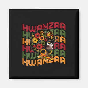 Retro Floral Happy Kwanzaa Afrikanischer Stolz Afr Magnet