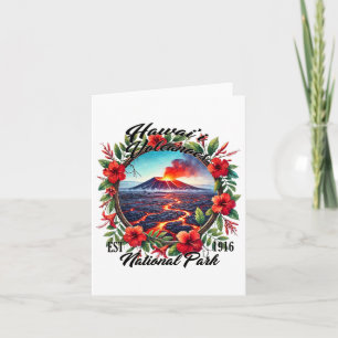 Retro Floral Hawaii Nationalpark Campingplatz Karte