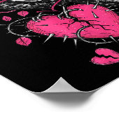 Retro Floral Heart Raven F-caw-f Anti Valentin's D Poster (Ecke)