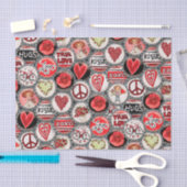 Retro Floral Heart Valentine's Day Flasche Cap Art Seidenpapier (Handwerk)