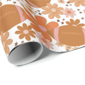 Retro Floral Herbst Herbst Vibes Football Muster Geschenkpapier (Rolleneckpunkt)