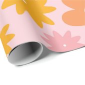 Retro Floral Herzmuster Geschenkpapier (Rolleneckpunkt)