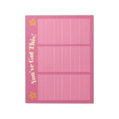 Retro Floral Hot Pink & Orange Notizblock (Rotiert)