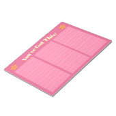 Retro Floral Hot Pink & Orange Notizblock (angewinkelt)