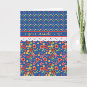 Retro Floral Imitate verschleiern Erste Muttertags Karte