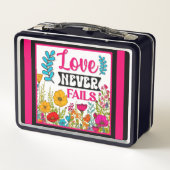 Retro floral Inspiration Metall Brotdose (Rückseite)