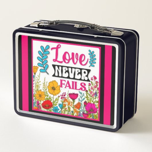 Retro floral Inspiration Metall Brotdose (Rückseite)