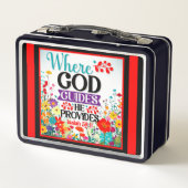 Retro floral Inspiration Metall Brotdose (Rückseite)