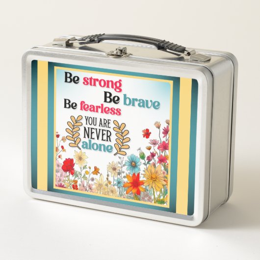 Retro floral Inspiration Metall Brotdose (Vorderseite)