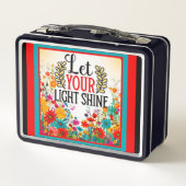 Retro floral Inspiration Metall Brotdose (Rückseite)