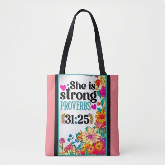 Retro floral Inspiration Tasche (Vorderseite)