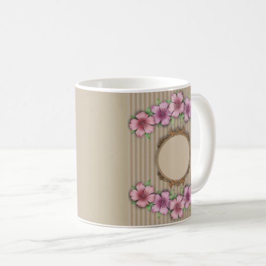 Retro, floral kaffeetasse (VorderseiteRechts)
