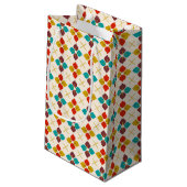 Retro Floral Kleine Geschenktüte (Rückseite Schrägansicht)
