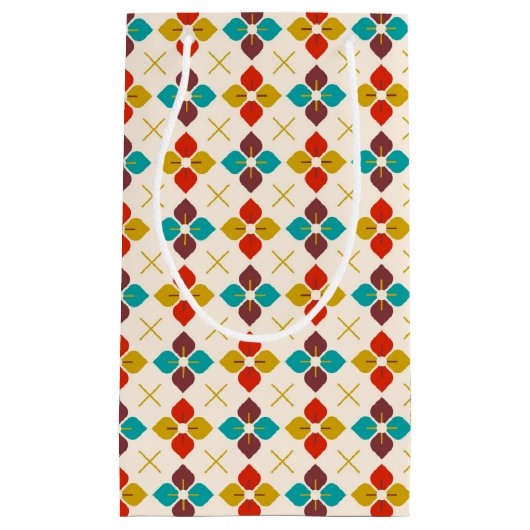 Retro Floral Kleine Geschenktüte (Vorderseite)